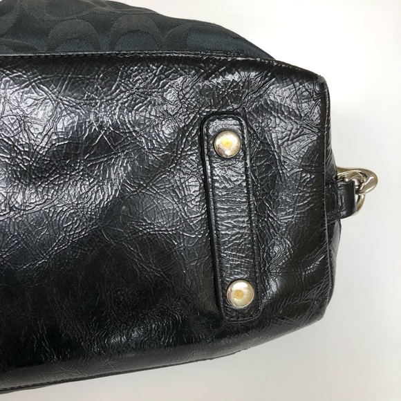 Coach Ashley Signature Satchel Black Canvas Bag - Picture 13 of 13